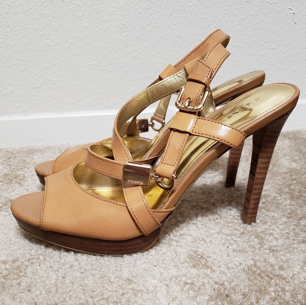Coach Wendelle open toe sling back heels